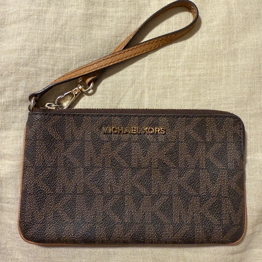 Michael Kors Tan Leather Wristlet